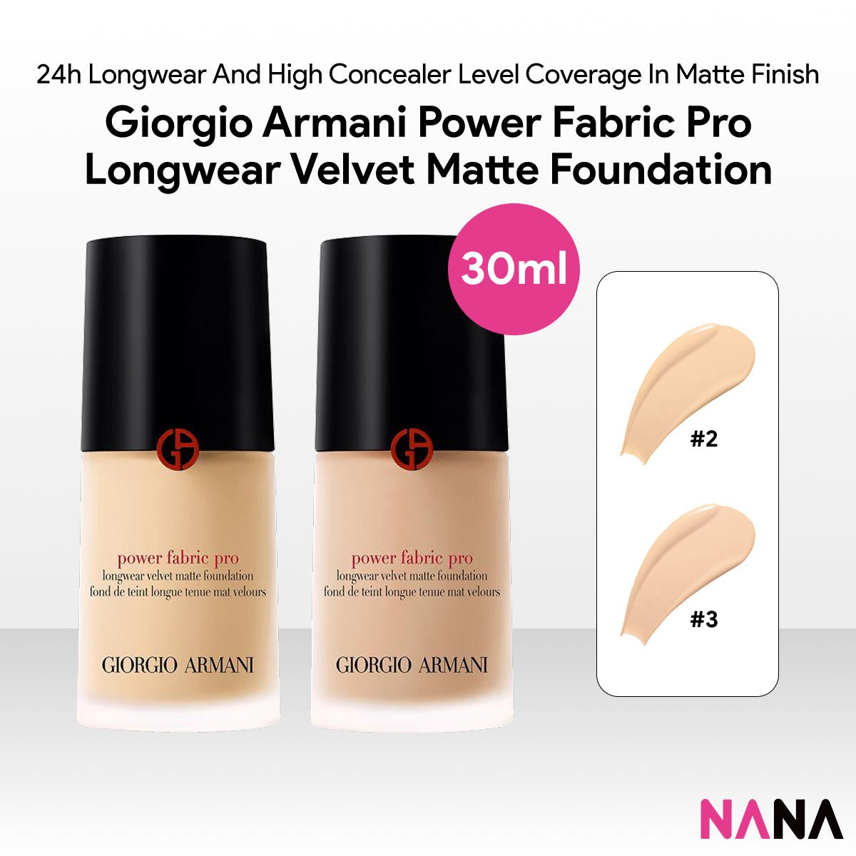 Giorgio Armani Power Fabric Pro Longwear Velvet Matte Foun | NANA MALL