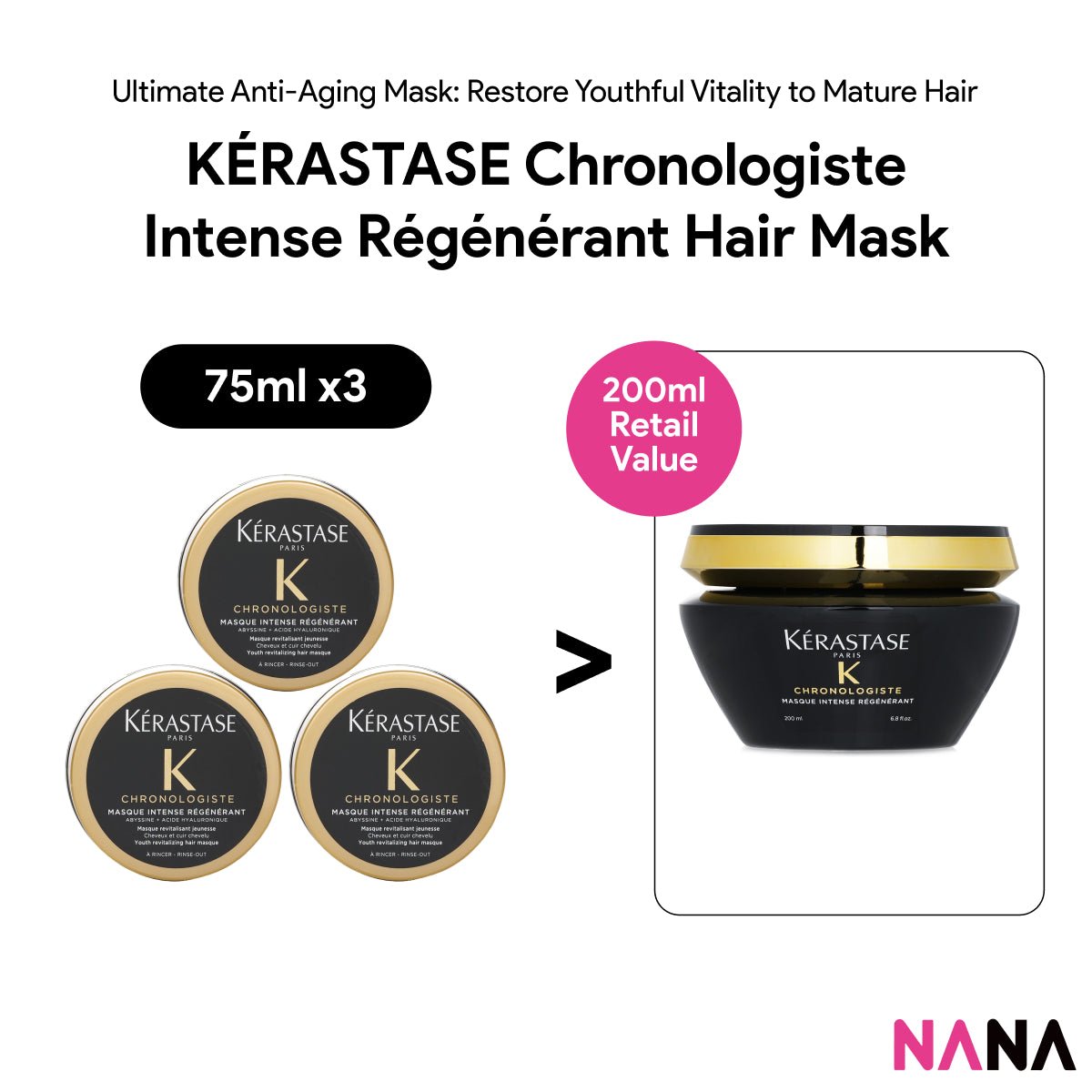 Kérastase Chronologiste マスク 75ml×5個セット 製品情報 - マスク クロノロジスト | ケラスターゼ公式サイト