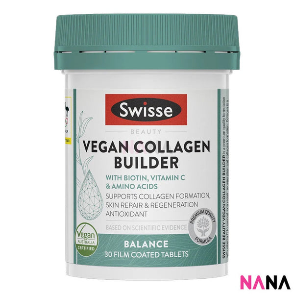 Swisse Beauty Vegan Collagen Builder 30 Tablets (100% Vegan & Halal Certified)