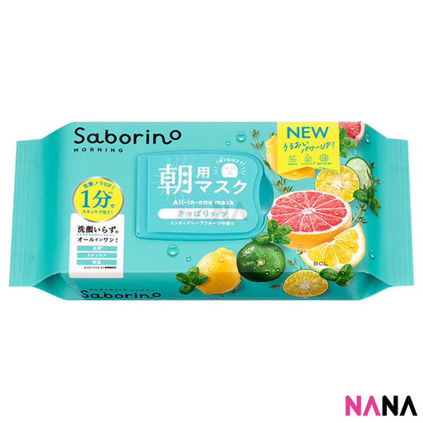 Saborino Minty Fresh Morning Mask 3 in 1 Goodness - Mint & Grapefruit 30 Sheets