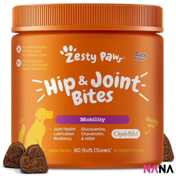 Zesty Paws Hip & Joint Mobility Bites Duck Flavor - 90 Soft Chews
