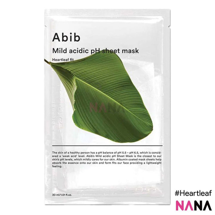 Abib Mild Acidic pH Sheet Mask Heartleaf Fit 10Sheets/box - NANA MALL