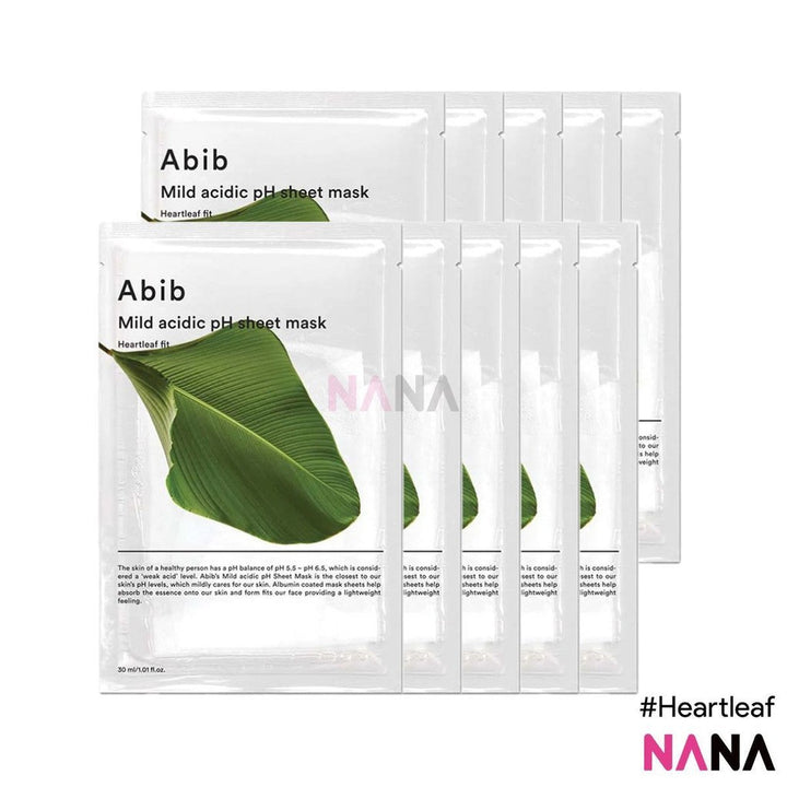 Abib Mild Acidic pH Sheet Mask Heartleaf Fit 10Sheets/box - NANA MALL