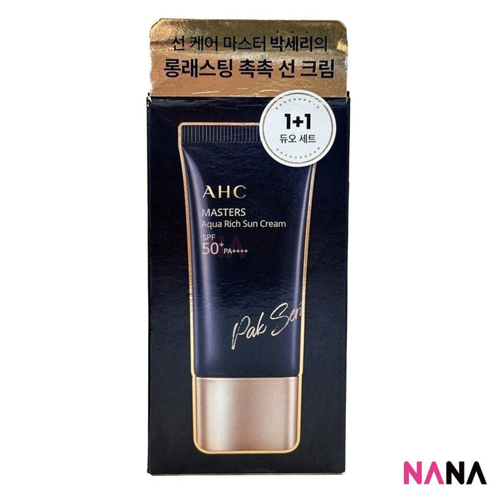AHC Masters Aqua Rich Sun Cream SPF50+ PA++++ 30ml + 30ml - NANA MALL