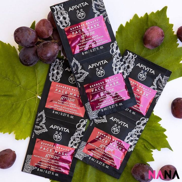 APIVITA Line Smoothing & Firming Face Mask - Grape 12 x 8ml - NANA MALL