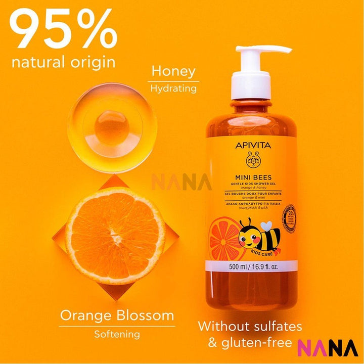 APIVITA MINI BEES Gentle Kids Shower Gel 500ml - NANA MALL