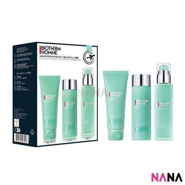 BIOTHERM Homme Aquapower Power Of 3 Set (120ml + 200ml + 100ml) - NANA MALL