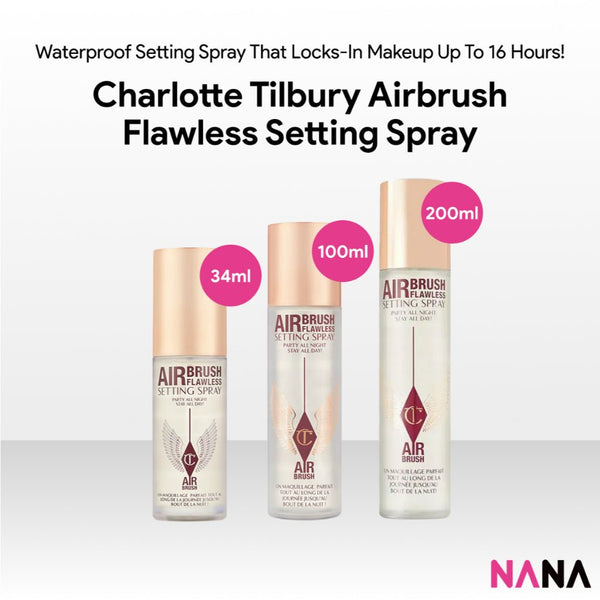 Charlotte Tilbury Airbrush Flawless Setting Spr - ay [100ml x1 / x2, 200ml x1, 34ml x2] - NANA MALL