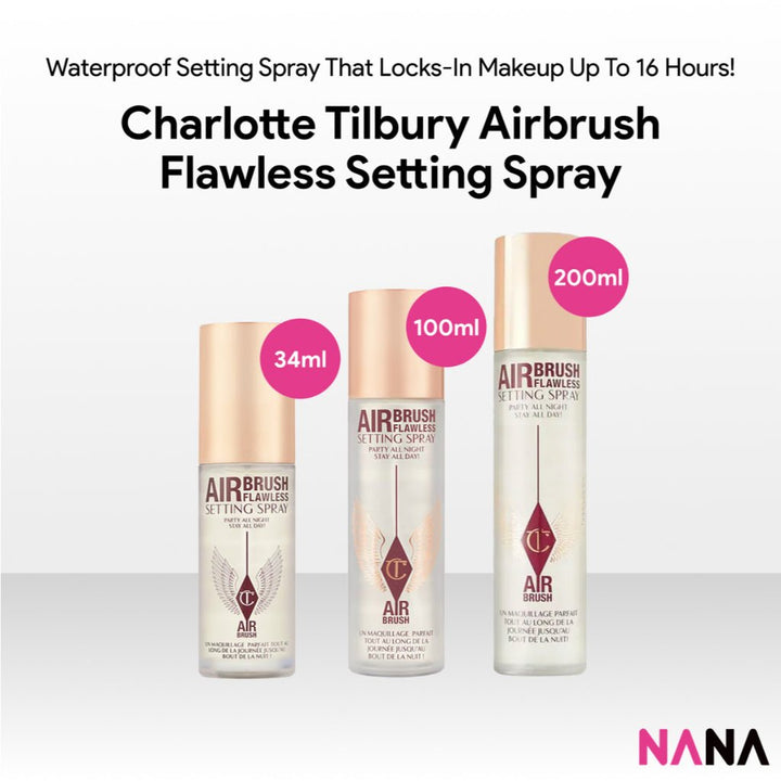 Charlotte Tilbury Airbrush Flawless Setting Spr - ay [100ml x1 / x2, 200ml x1, 34ml x2] - NANA MALL