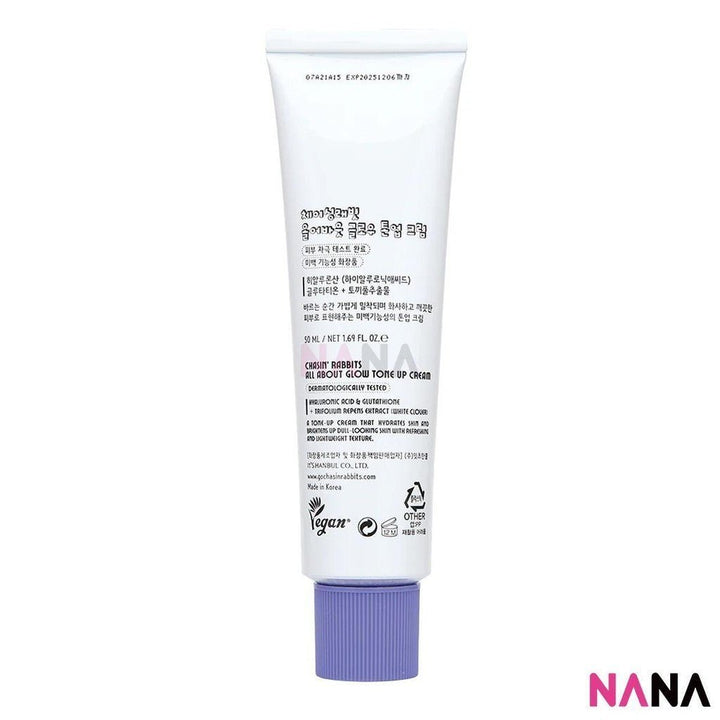 Chasin Rabbits All About Glow Tone Up Cream 50ml - NANA MALL