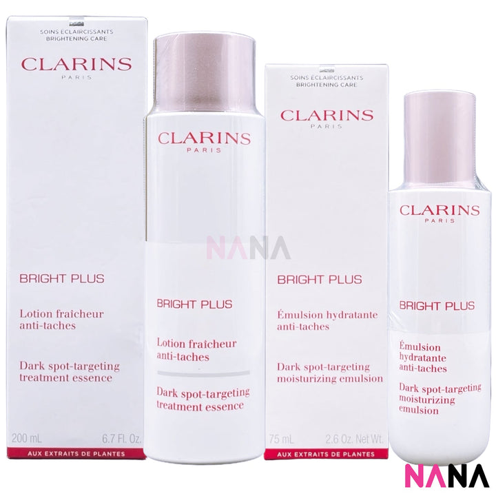 Clarins Bright Plus Treatment Essence 200ml + Bright Plus Dark Spot - Targeting Moisturizing Emulsion 75ml - NANA MALL