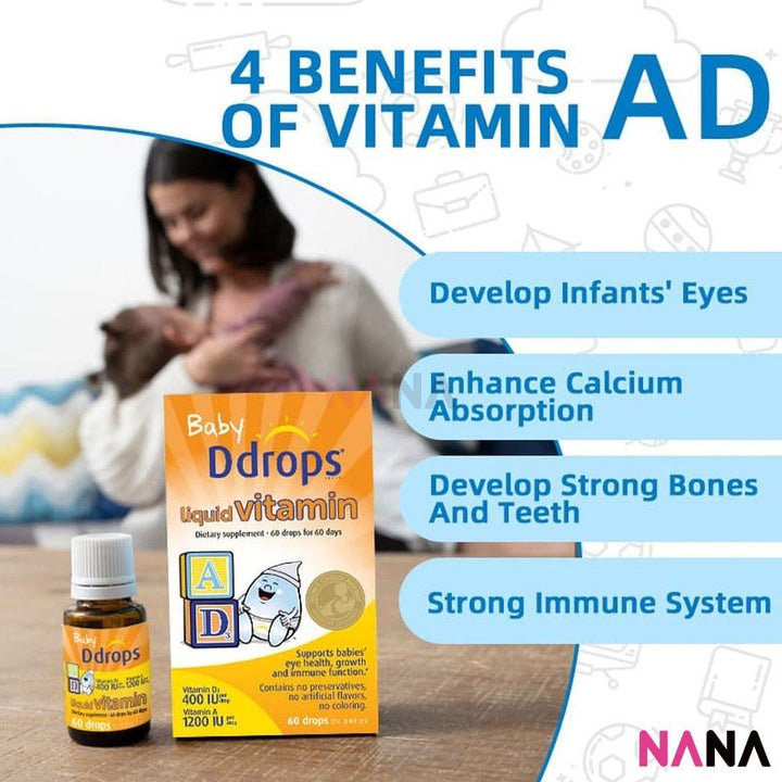 Ddrops Baby Ddrops Liquid Vitamin AD 60drops 1.7ml - NANA MALL