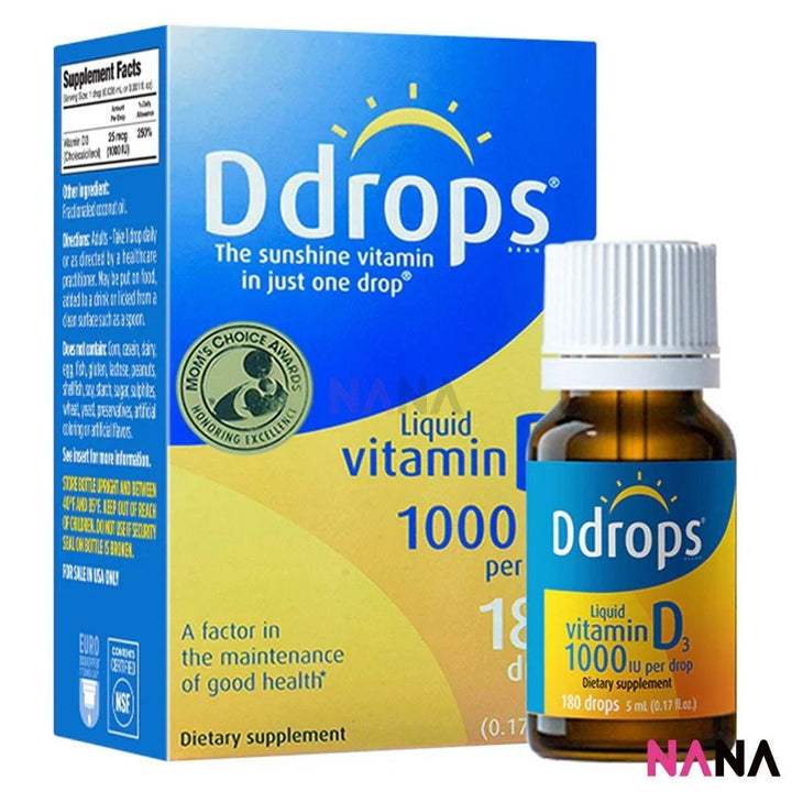 Ddrops VitaminD3 1000IU 180drops 5ml - NANA MALL
