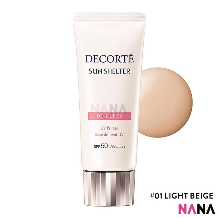 DECORTE Brightens Skin Tone Sun Shelter Tone Up CC SPF50+ PA++++ 01 Light Beige 32ml - NANA MALL
