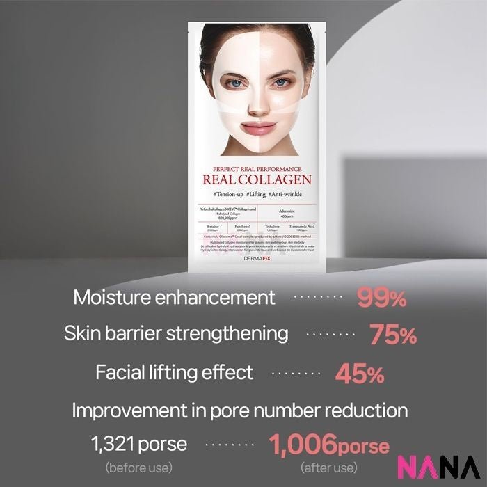 DERMAFiX Perfect Real Performance Collagen100 Mask 8Sheets - NANA MALL