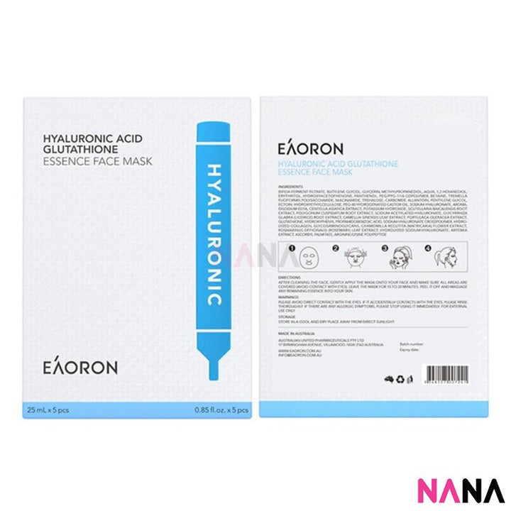 Eaoron Hyaluronic Acid Collagen Hydrating Face Mask (5 Sheets/ Box) - NANA MALL