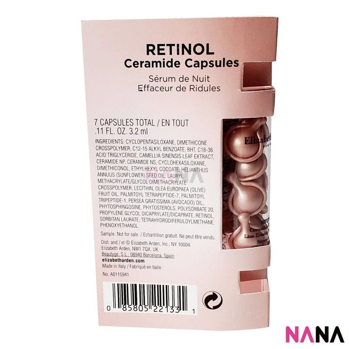 Elizabeth Arden Retinol Ceramide Capsules Line Erasing Night Serum Sample Pack (7 Capsules x 9/6/3) - NANA MALL