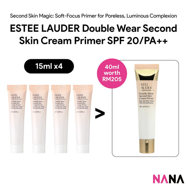 ESTEE LAUDER Double Wear Second Skin Cream Primer SPF 20/PA++ Sample Pack (15ml x 4/2) - NANA MALL