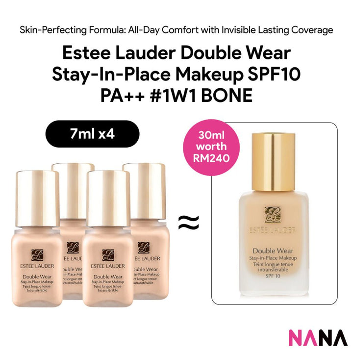 Estee Lauder Double Wear Stay - In - Place Makeup SPF10 PA++ 1W1 BONE Sample Pack (7ml x 4/2) - NANA MALL
