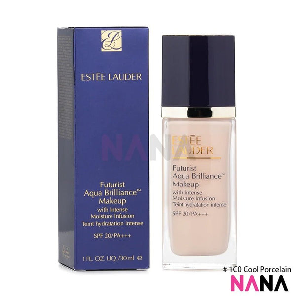 ESTEE LAUDER Futurist Aqua Brilliance Makeup with Intense Moisture Infusion SPF20/PA+++  1C0 Cool Porcelain 30ml - NANA MALL