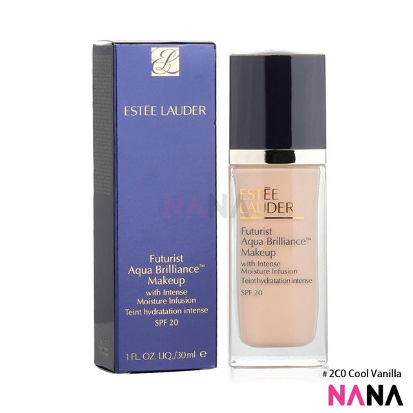 ESTEE LAUDER Futurist Aqua Brilliance Makeup with Natural Skin Intense Moisture Infusion SPF20/PA+++  2C0 Cool Vanilla 30ml - NANA MALL