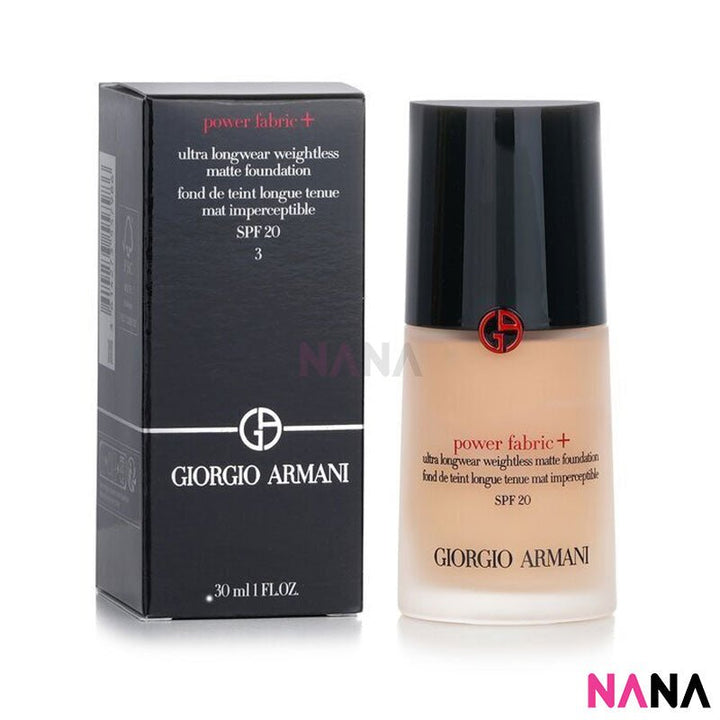 Giorgio Armani Power Fabric Pro Longwear Velvet Matte Foundation 30ml (No. 2 / No. 3) - NANA MALL