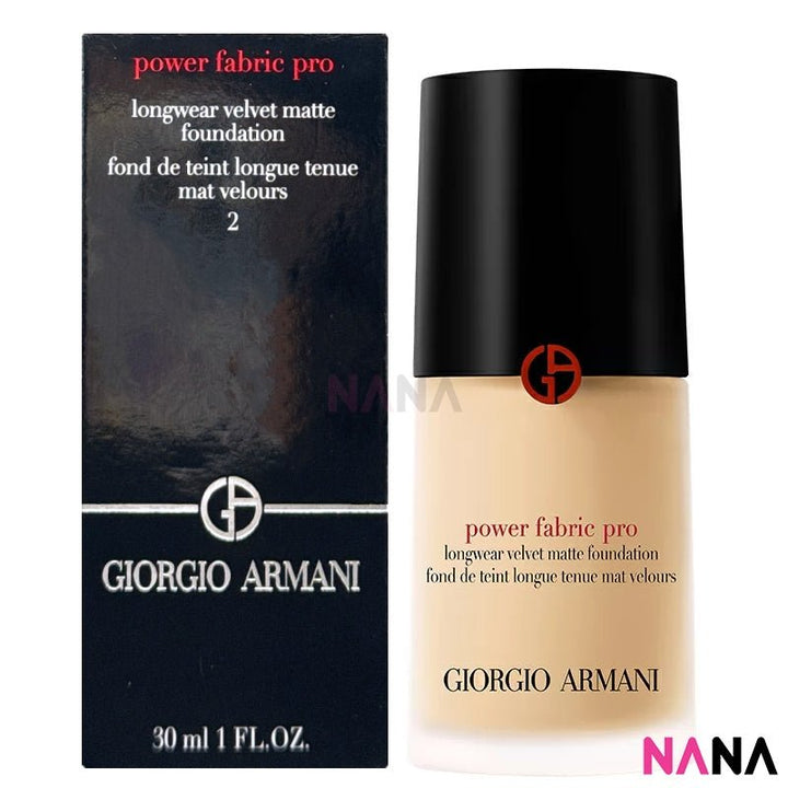 Giorgio Armani Power Fabric Pro Longwear Velvet Matte Foundation 30ml (No. 2 / No. 3) - NANA MALL