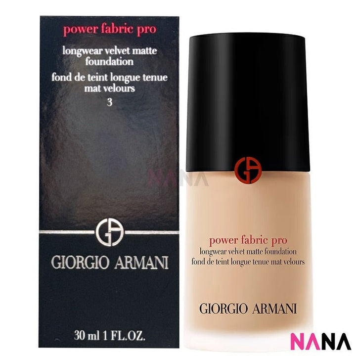 Giorgio Armani Power Fabric Pro Longwear Velvet Matte Foundation 30ml (No. 2 / No. 3) - NANA MALL