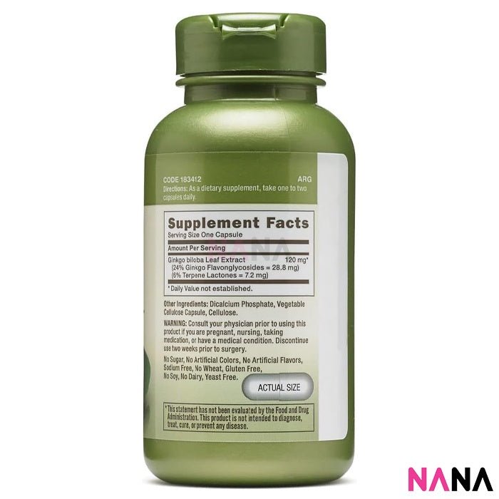 GNC Herbal Plus Ginkgo Biloba 120mg 100 Capsules - NANA MALL
