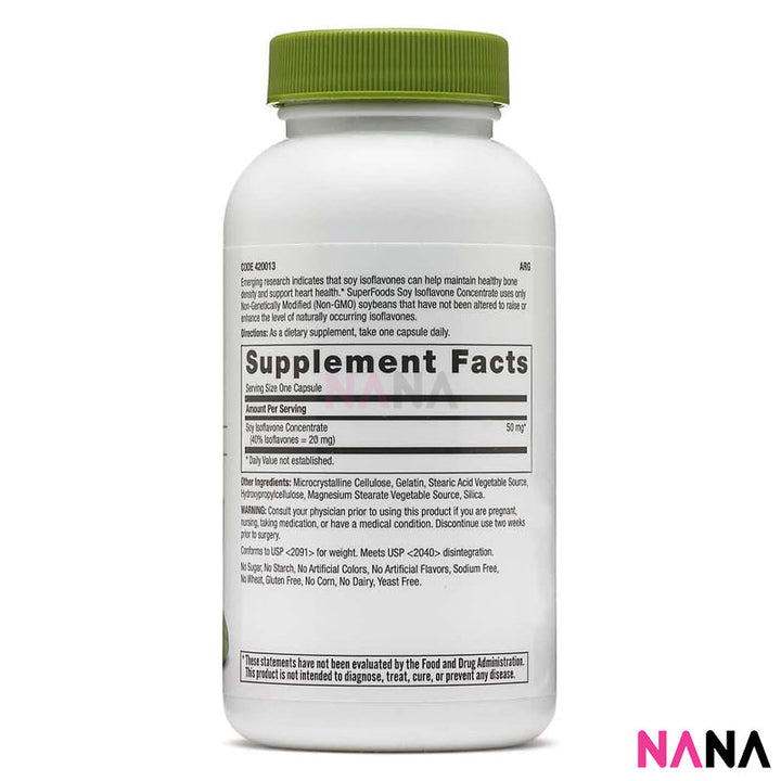 GNC SuperFoods Soy Isoflavone Concentrate 50mg 90 capsules - NANA MALL