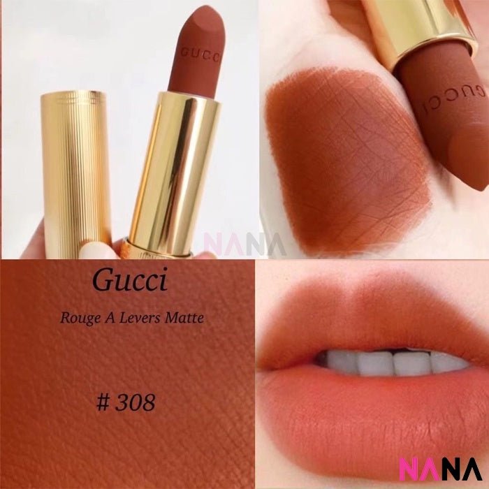 Gucci Rouge à Lèvres Mat Lipstick 308 Lucy Dark Orange - NANA MALL