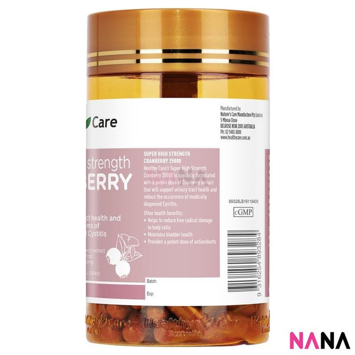 Healthy Care Super High Strength Cranberry 25000mg 90caps (EXP:01 2027) - NANA MALL