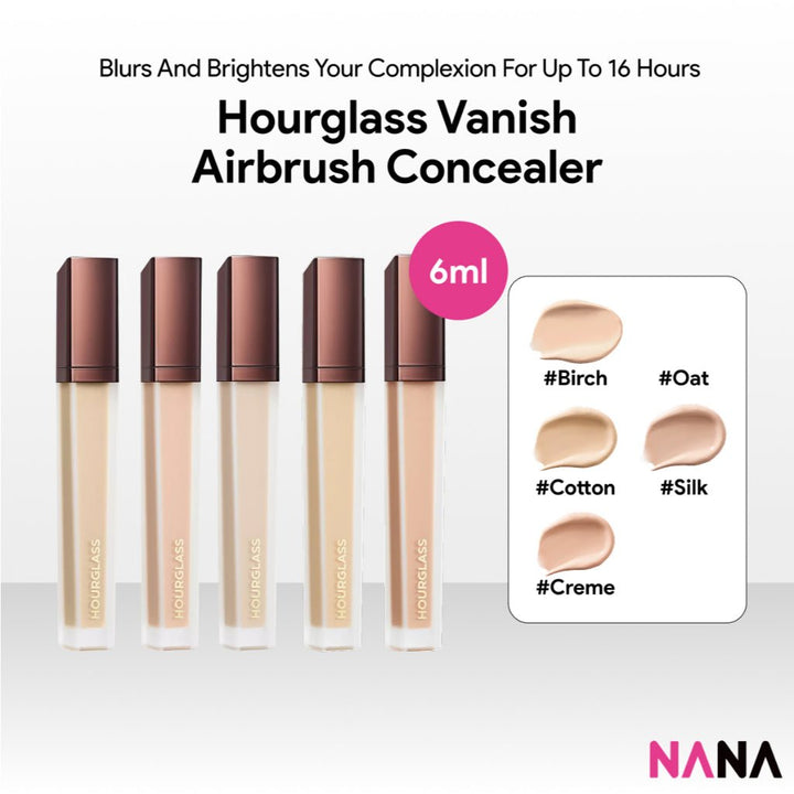 HOURGLASS Vanish Airbrush Concealer 6ml [Birch, Cotton, Creme, Silk, Oat] - NANA MALL