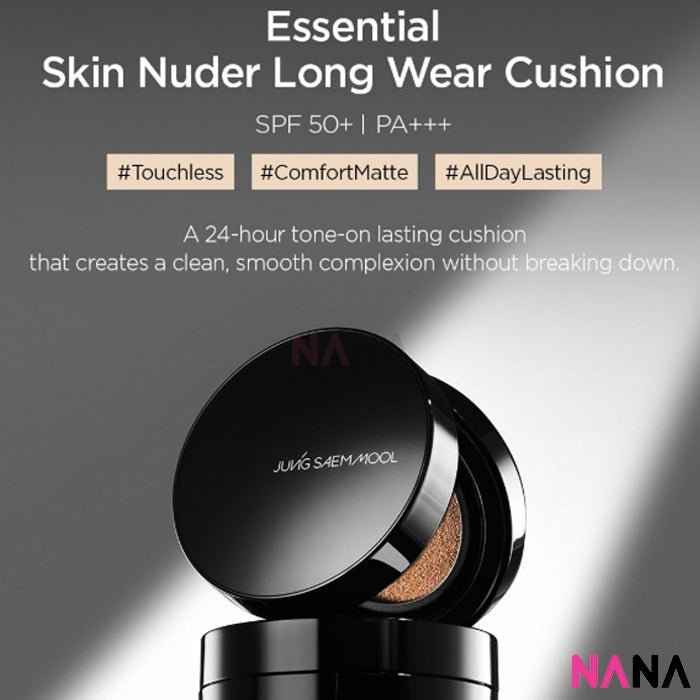 JUNG SAEM MOOL Essential Skin Nuder Longwear Cushion SPF50+ PA + + + - 19 Light 14g + Refill 14g - NANA MALL