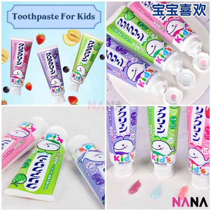 KAO CLEAR CLEAN Kid's Toothpaste - Strawberry Flavor 70g - NANA MALL