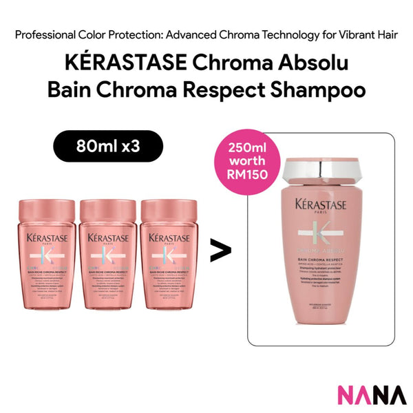 KÉRASTASE Deep Hydration Chroma Absolu Bain Chroma Respect Shampoo Sample Pack (80ml x 3/2/1) - NANA MALL