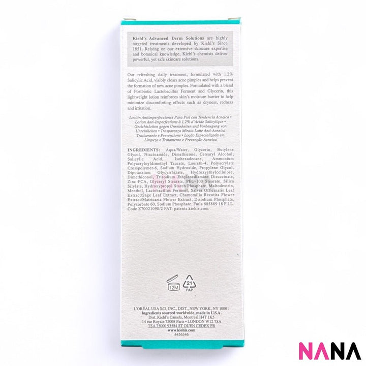 Kiehl's Expertly Clear Moisturizer for Acne Prone Skin with Salicylic Acid 60ml - NANA MALL