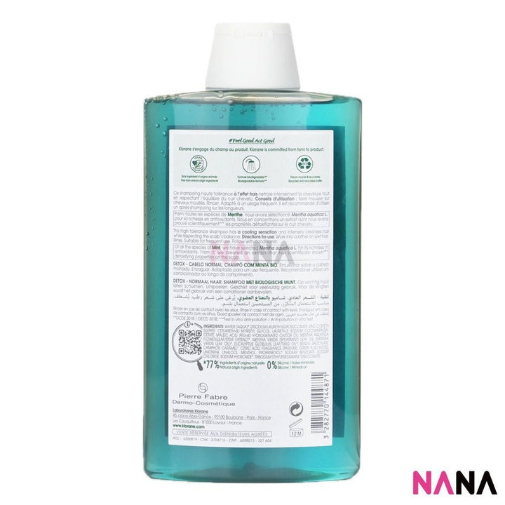KLORANE Detox Shampoo with Organic Mint 400ml - NANA MALL