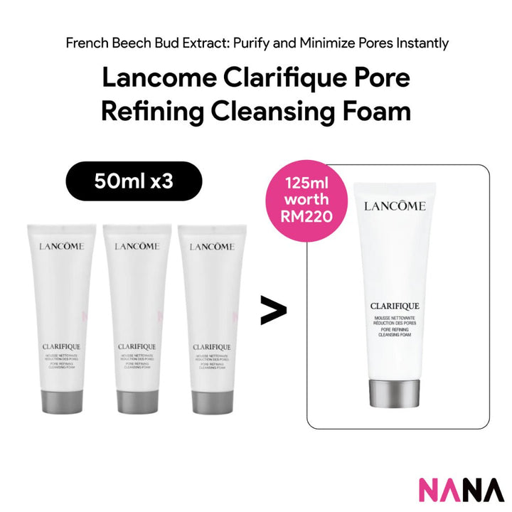 Lancome Clarifique Pore Refining Cleansing Foam All Skin Types Sample Pack (50ml x 3/2/1) - NANA MALL