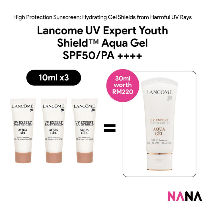 LANCOME UV Expert Youth Shield Aqua Gel SPF50/PA ++++ Sample Pack (10ml x 3/6) - NANA MALL