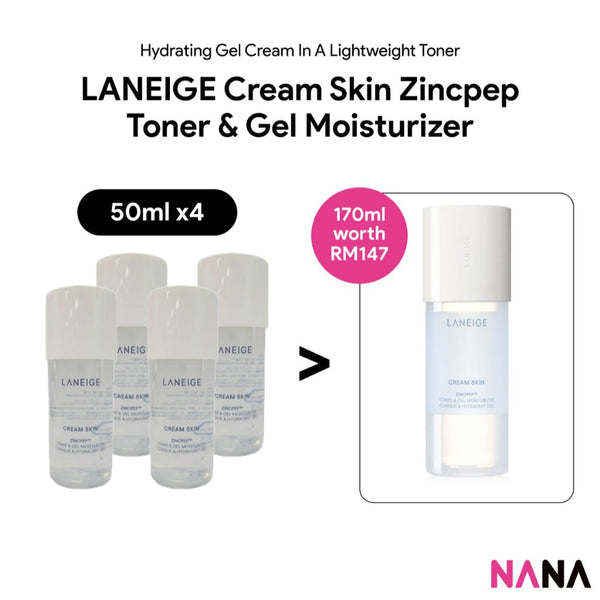 LANEIGE Cream Skin Zincpep Toner & Gel Moisturizer Sample Pack (50ml x2/4) - NANA MALL