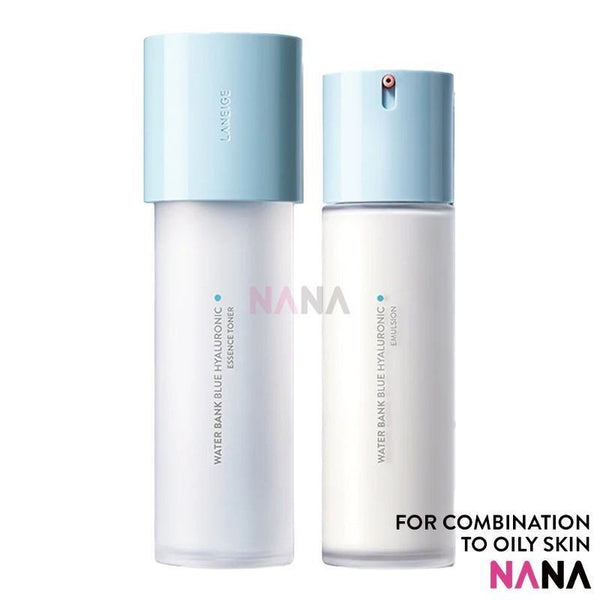 LANEIGE Water Bank Blue Hyaluronic Duo Set (Toner 160ml + Emulsion120ml) For Combination to Oily skin - NANA MALL
