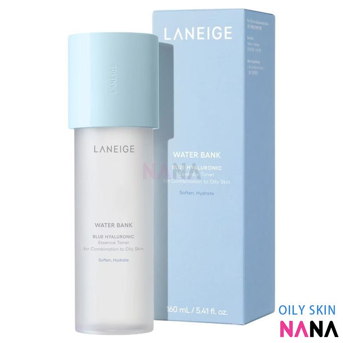 LANEIGE Water Bank Blue Hyaluronic Duo Set (Toner 160ml + Emulsion120ml) For Combination to Oily skin - NANA MALL