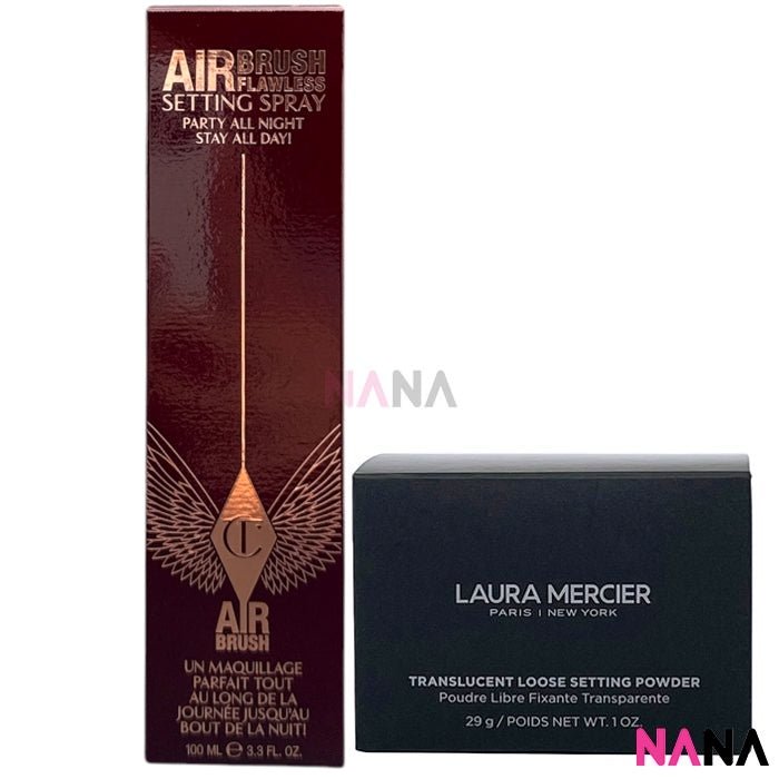 Laura mercier Loose Setting Powder Translucent 29g + Charlotte Tilbury Airbrush Flawless Setting Spray 100ml - NANA MALL