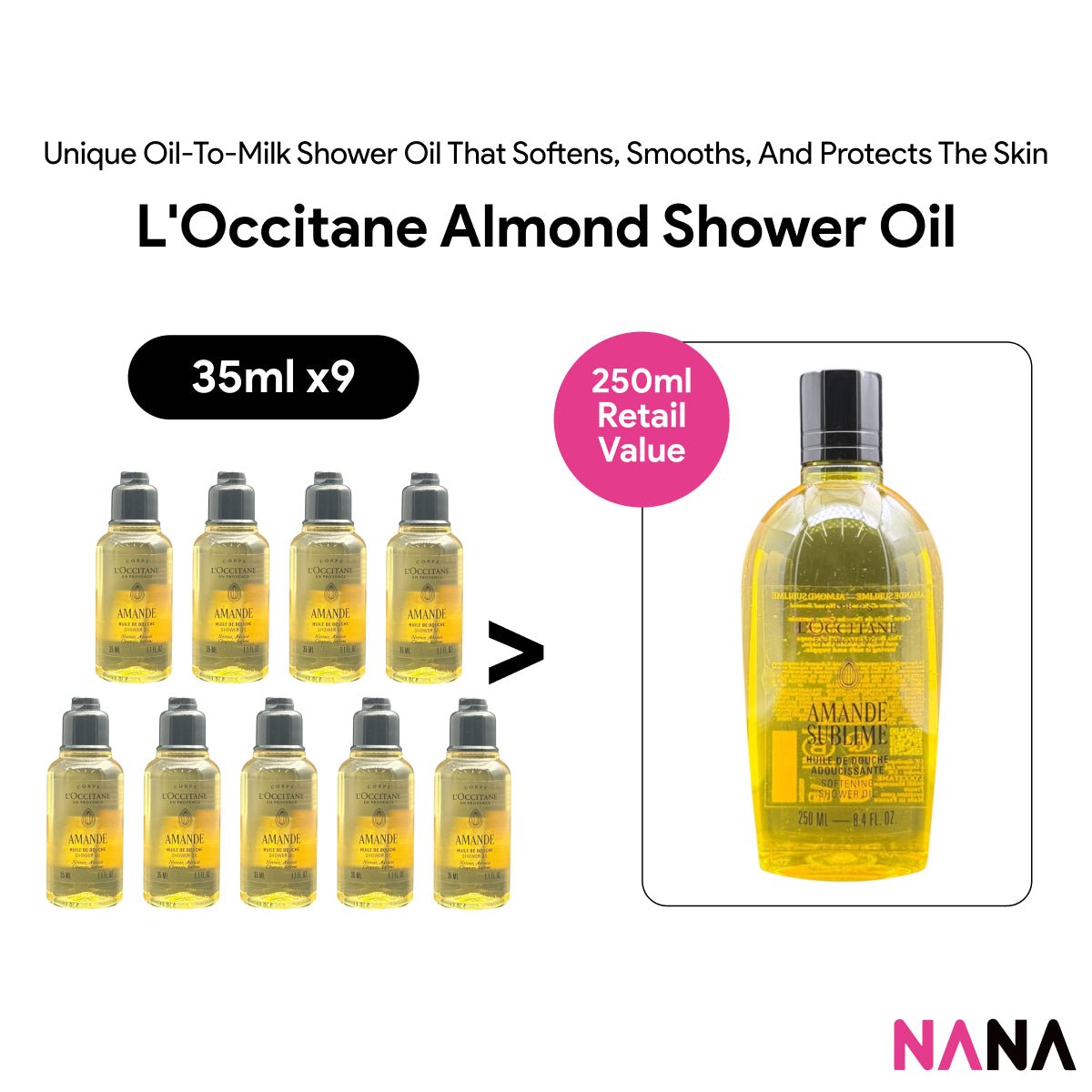 ロクシタン アーモンド シャワーオイル サンプルセット（35ml x 9/6/3