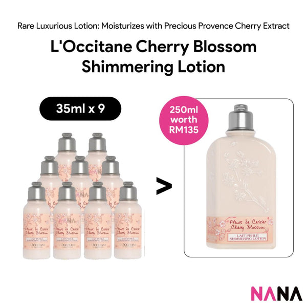 L'Occitane Cherry Blossom Shimmering Lotion Sample Pack (35ml x 9/6/3) - NANA MALL