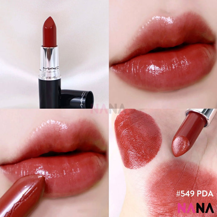M.A.C Lustreglass Lipstick 549 PDA - BRICKY RED 3g - NANA MALL