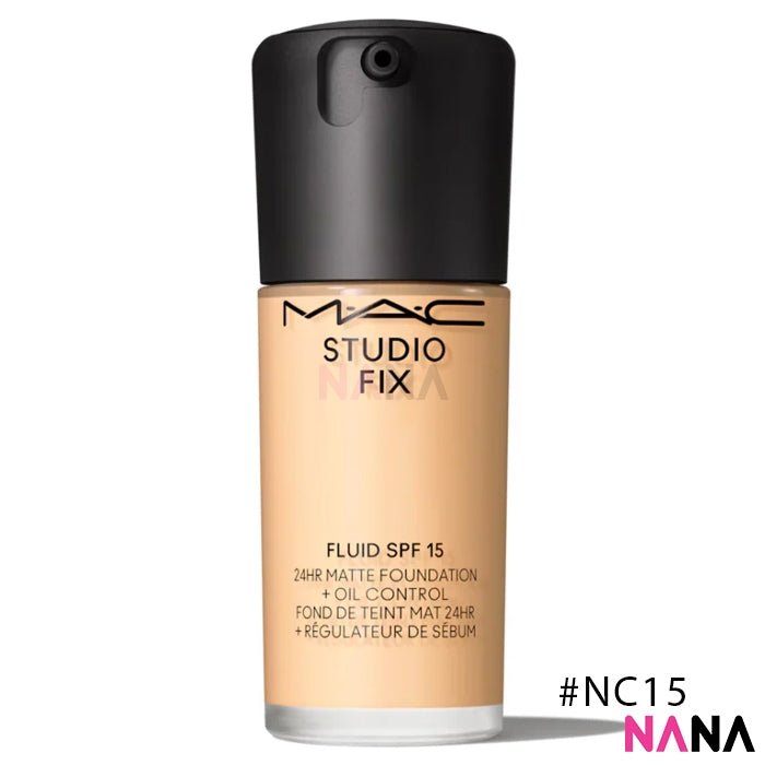 MAC Studio Fix Fluid SPF15 24HR Matte Foundation + Oil Control NC15 30ml - NANA MALL