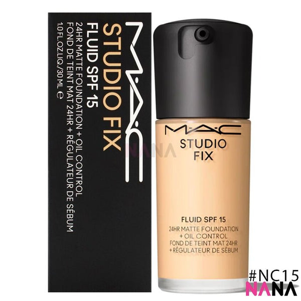 MAC Studio Fix Fluid SPF15 24HR Matte Foundation + Oil Control NC15 30ml - NANA MALL