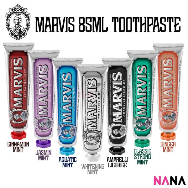 Marvis Whitening Anti - Tartar Toothpaste From Italy 85ml (Cinnamon Mint / Amarelli Licorice / Aquatic Mint / Jasmin Mint / Classic Strong Mint) - NANA MALL